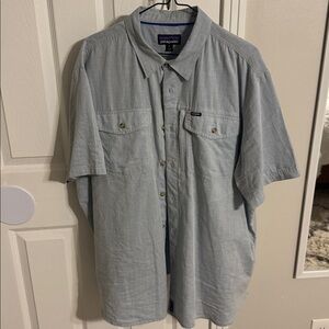 Light Blue Patagonia Button-Up Shirt, XL